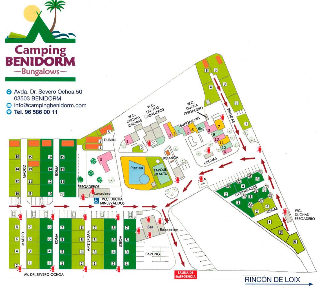 Camping Benidorm Map Camping Benidorm